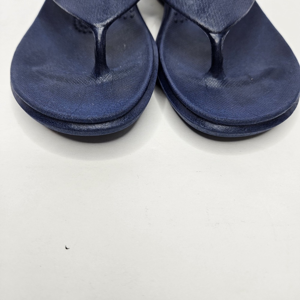OKABASHI Size 7 Women's Blue Flip Flops Rubber Heel To Toe 10" - Picture 3 of 9